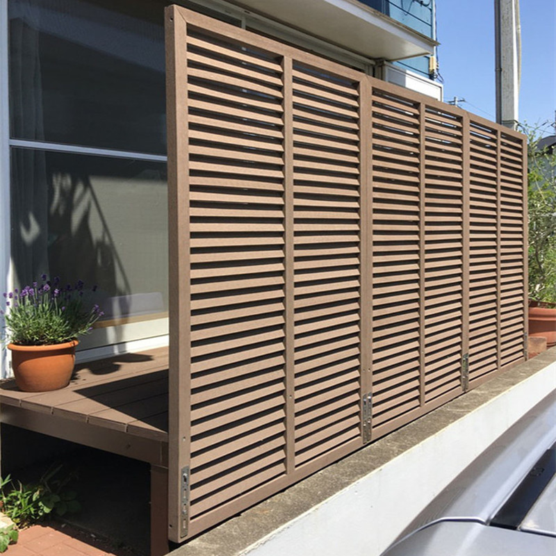 Rot-Resistant Louvered Fence, Artificial Anti-Corrosion Wood Louvered Fence, Wood-Plastic Fence, Wood-Plastic Enclosure
