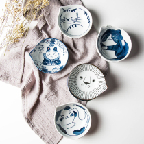 Domiran Mengmeng Cat Japanese ceramic glaze hand color seasoning dish Snack dish Snack dish dipping bowl