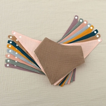 1 Pc Baby Bibs Cotton Accessories Newborn Solid Color Snap B