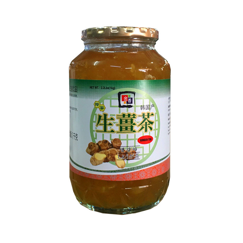 Golden Ginger Tea 1kg Korean Imported Yuzu Ginger Pulp Mixed Drink with Honey Ginger Syrup 1000g