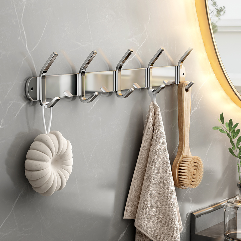 Punch-free 304 stainless steel hanging clothes hook wall-mounted wall clothes hat hook wardrobe hooks Hook Try Dressing Room Dressing Room