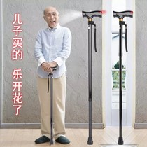 Japan Zhonglin old man crutch folding cane elderly multifunctional aluminum alloy non-slip retractable crutch