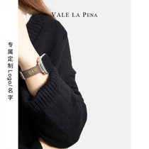 Suitable for Apple iwatch67 watch with niche high-level personality custom letter name leather men and women