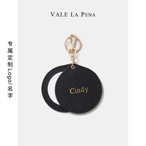 Worth niche design mini portable makeup mirror leather portable makeup mirror accessories pendant custom logo name
