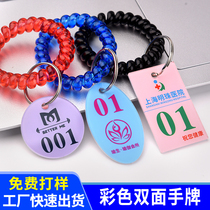 Double-layer acrylic hand card storage luggage key number plate digital spicy hot clip called number plate customization