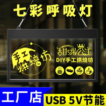 led milk tea hotel advertising luminous light box acrylic transparent hanging ultra-thin bar wall display card colorful