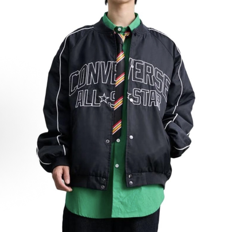 Converse Men's Retro Letter Varsity Jacket Baseball Jacket 10027340-A01-A02