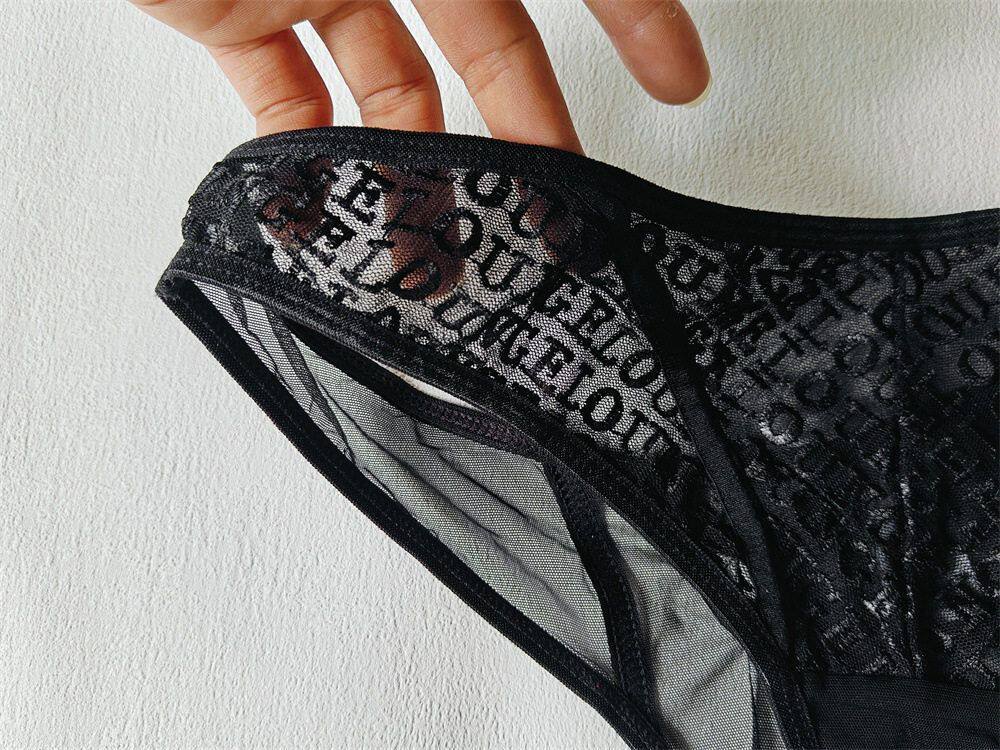 Стринги Женские 欧美轻奢 lounge高级感立体logo刺绣英文中高腰丁字裤小码内裤t裤