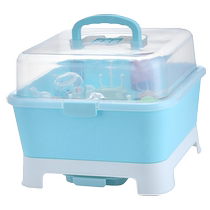 Baby bottle storage box drain rack baby bottle drying rack tableware storage box with lid dustproof baby supplies