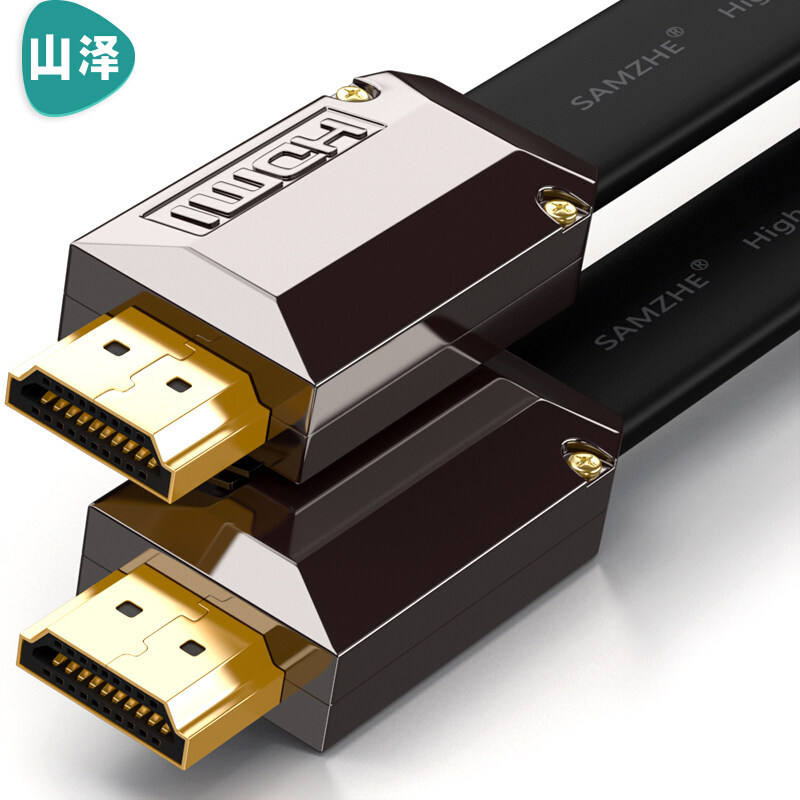 Mountain Zee ultra-thin flat gold plated 2 0 version HDMI digital high picture quality line projector display line 1 m GH-10