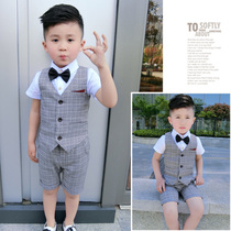 Summer clothes 2022 new boys short-sleeved suits for small and medium-sized babies small suits childrens Childrens Day performance dress tide