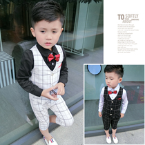 Boys autumn dress British waistcoat suit childrens baby catwalk show costume flower girl dress childrens dress
