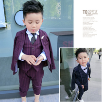 Childrens autumn small suit suit baby flower girl dress boy suit host piano performance three-piece tide