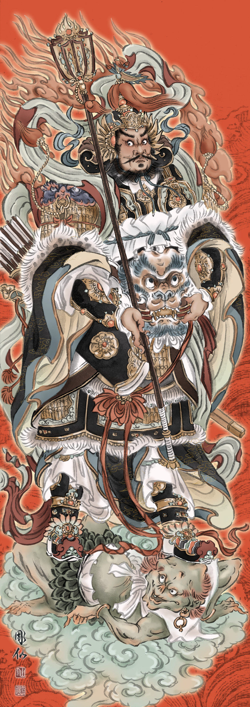 云中工作室第六版画组门神神荼郁垒:守护你的家,戴家样雕仙作品镇宅驱邪避凶!-门神-淘宝好物网
