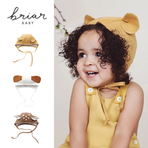 American briar baby hat spring summer tire cap sunshade baby cotton thin male and female ear protection children bear shape