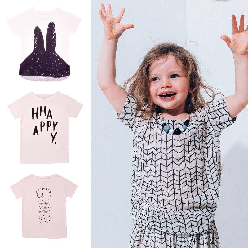 Germany NoeZoe Children's short-sleeved boys and girls spring and summer base shirt Western style baby T-shirt top thin section