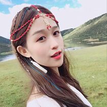 Head chain Exotic accessories Ancient costume headdress pendant Forehead decoration Forehead chain Classical retro forehead chain Performance eyebrow man