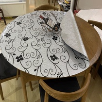 Round table soft glass tablecloth New Chinese style new dining tablecloth board tablecloth Joker crystal version round can be 1 35 meters