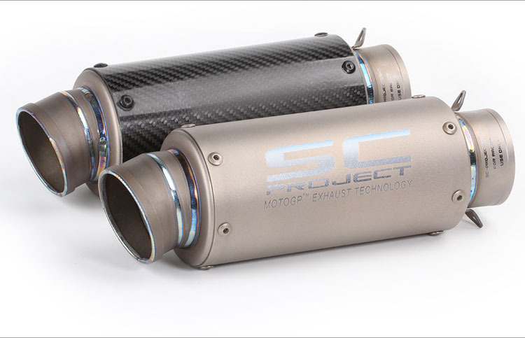 Xe máy sửa đổi ống xả SC hợp kim titan sợi carbon chịu nhiệt độ cao thùng Suzuki GSX600 phân khối lớn phổ - Ống xả xe máy ống xả xe máy honda