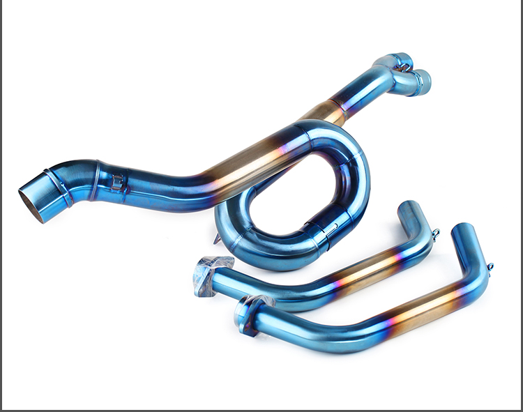 Sửa đổi xe máy Yamaha R3 thép không gỉ swing phần trước uốn cong R25 xe thể thao âm thanh mạ nửa ống xả màu xanh - Ống xả xe máy giá pô xe sirius