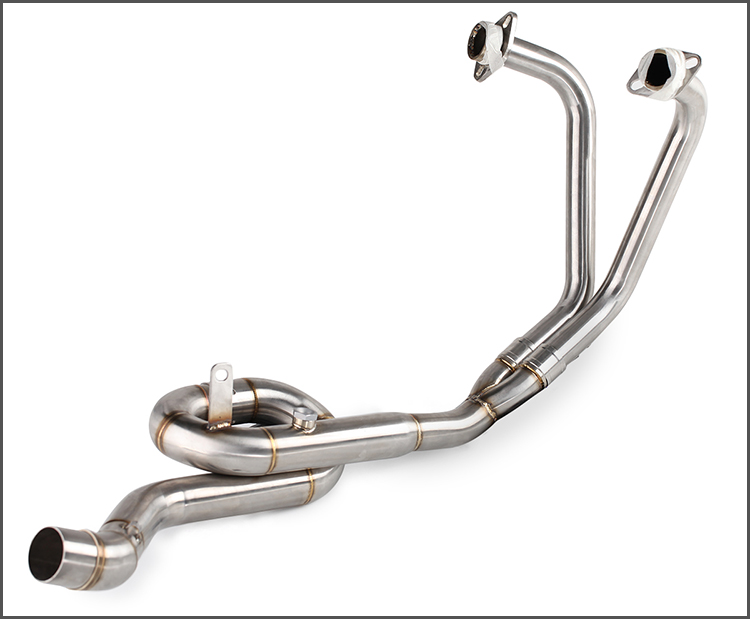 Sửa đổi xe máy Yamaha R3 thép không gỉ swing phần trước uốn cong R25 xe thể thao âm thanh mạ nửa ống xả màu xanh - Ống xả xe máy giá pô xe sirius