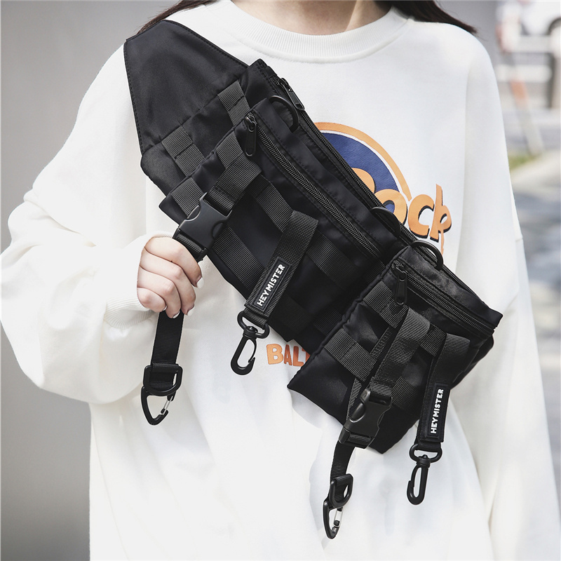 Messenger bag men's ins trend personality hip-hop chest bag functional wind casual Japanese trendy brand street shoulder bag men