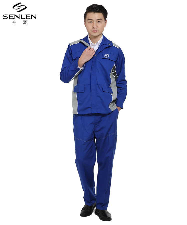 Nhập khẩu quần yếm dài tay công cộng 4S cửa hàng cổ áo tự động sửa chữa quần áo mùa thu mặc quần yếm màu xanh shop đồ nam