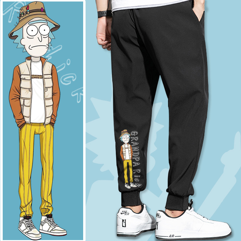Rick and Morty Pants Men's Large Size Loose Sweatpants Autumn Fleece Harem Pants Casual Sports Versatile Long Pants