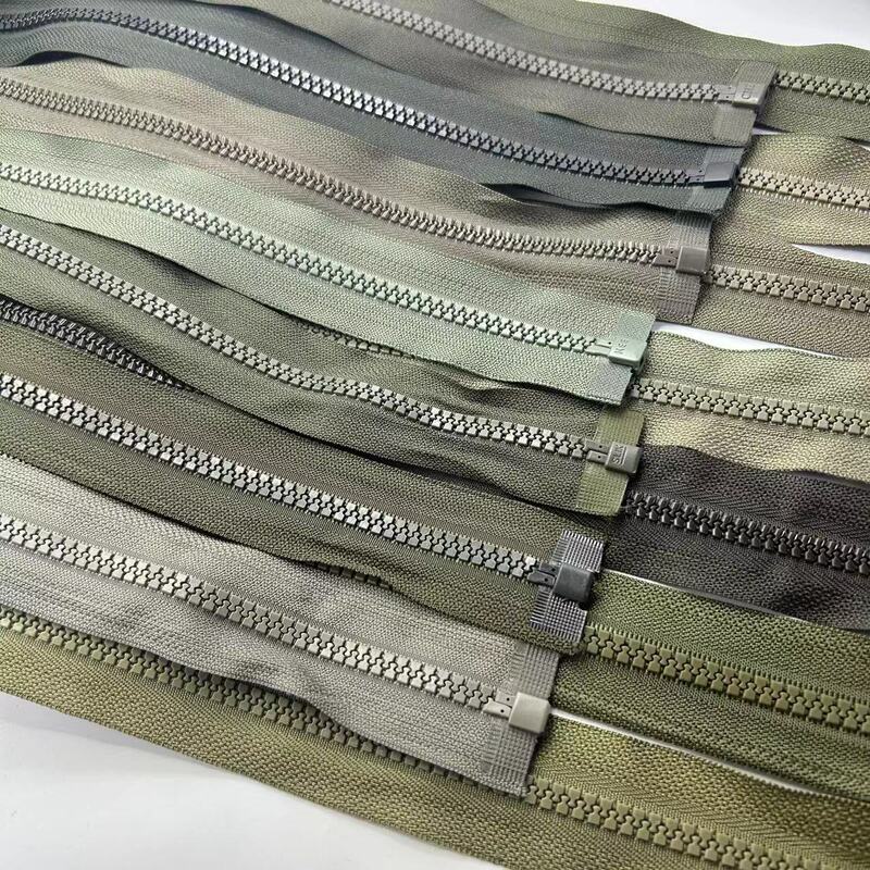 No. 5 Army Green Dark Green Resin Single-Open down Jacket Coat with Single-Open or Double-Open Zipper Placket No. 5 Army Green Dark Green Resin Single-Open down Jacket Coat with Single-Open or Double-Open Zipper Placket