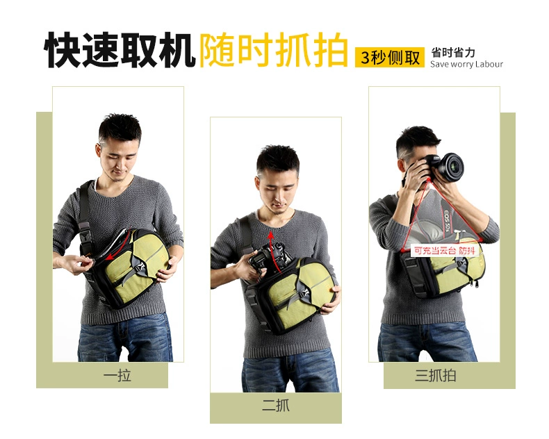 Chuyên nghiệp kỹ thuật số SLR túi máy ảnh Shoulder messenger xách tay Canon đàn ông độc thân vi và phụ nữ nhỏ nhẹ tam giác nhiếp ảnh ba lô - Phụ kiện máy ảnh kỹ thuật số