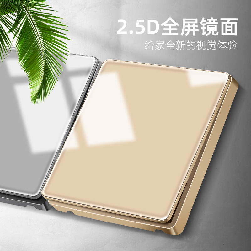 Type 86 Golden Switch Socket Panel Home Nordic Style Concealed wall open 5-hole socket with switch electric