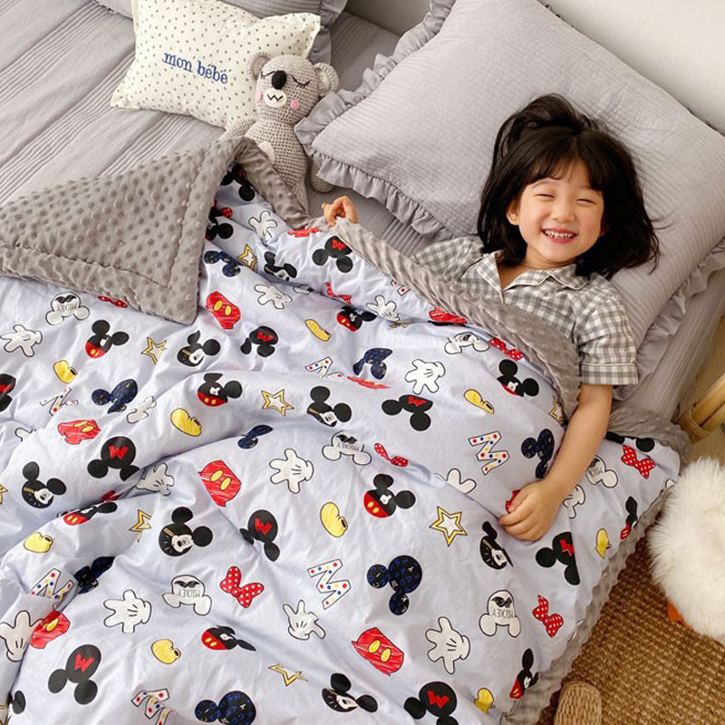 Cartoon coral velvet beanie blanket spring and autumn baby baby child cover quilt core winter thickening warm sofa blanket