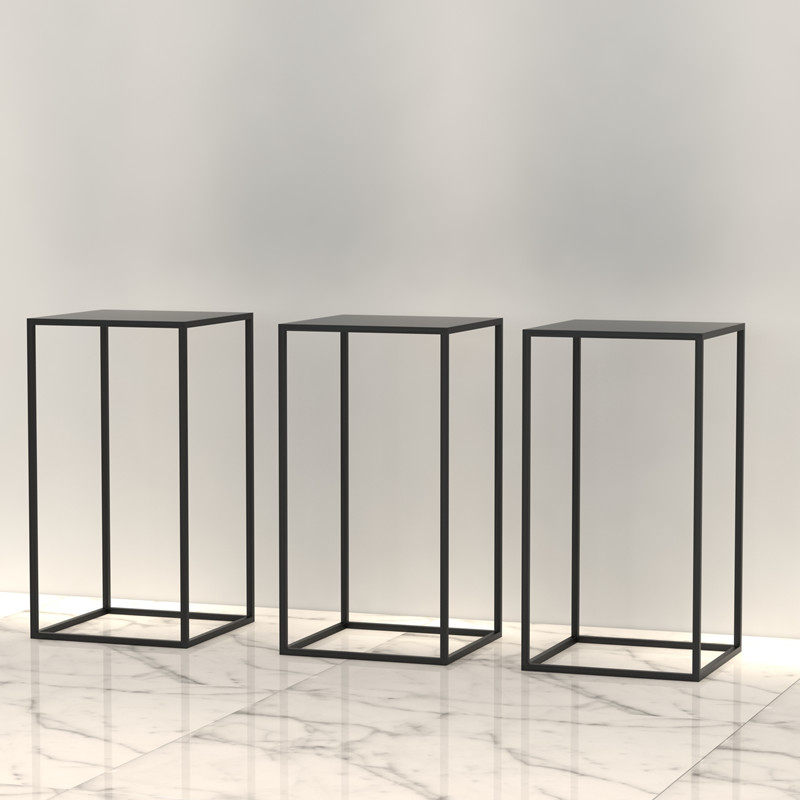 Iron Art White Clothing Store Shelves Landing Middle Island Minimalist Tea Table High And Low Flowing Water Table Shop Windows Model Show Shelf