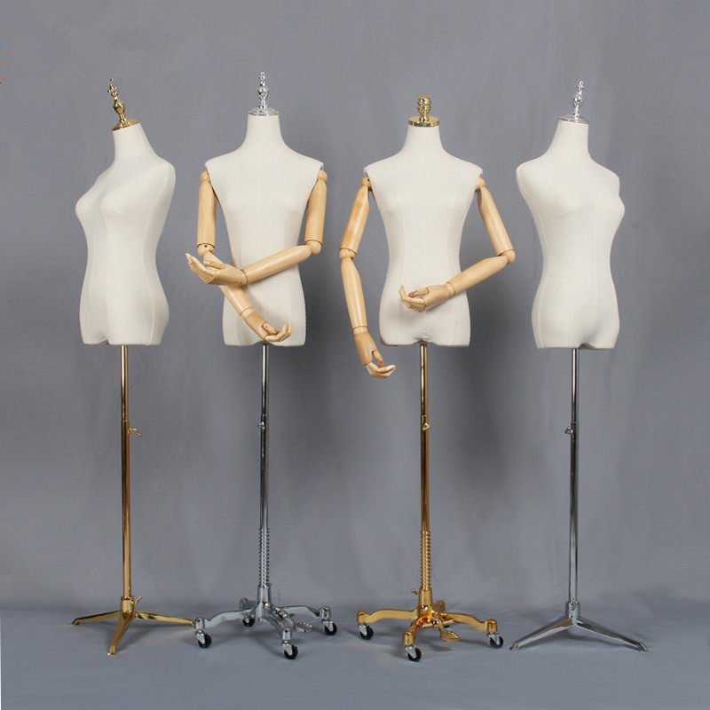 Mall Women's Clothing Shop Model Props Women Metal Jumb Bust Windows Showcase Model Rack Universal Wheels-Taobao