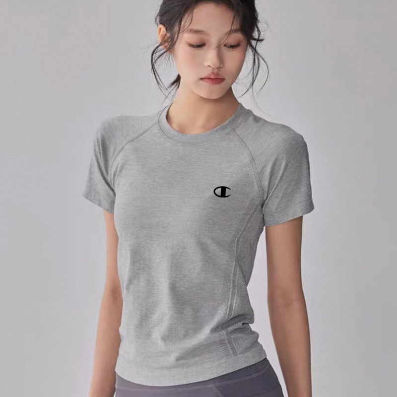 Japanese Version Champion Short-Sleeve T-Shirt for Women, New Summer Round-Neck Fitness Yoga Wear, Quick-Drying, Breathable, Running Sports Trendy Tee Japanese Version Champion Short-Sleeve T-Shirt for Women, New Summer Round-Neck Fitness Yoga Wear, Quick-Drying, Breathable, Running Sports Trendy Tee