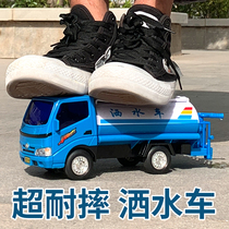 Super drop-resistant water sprinkler toy car Childrens simulation engineering car model baby can sprinkle water car boy