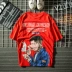 Châu Âu và Mỹ thương hiệu thủy triều quốc gia đầu T-shirt lỏng hip-hop hiphop nam ngắn tay cá tính mùa hè quần áo ins nửa tay áo - Áo phông ngắn Áo phông ngắn