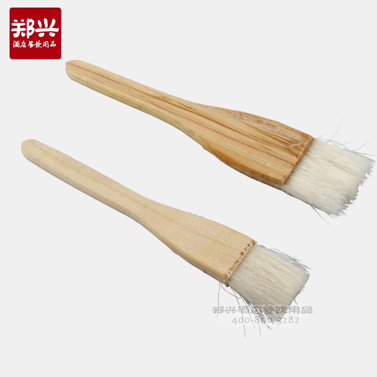 Wooden handle barbecue bristle brush high temperature resistant small oil brush cooking brush food sauce brush kitchen baking gadgets