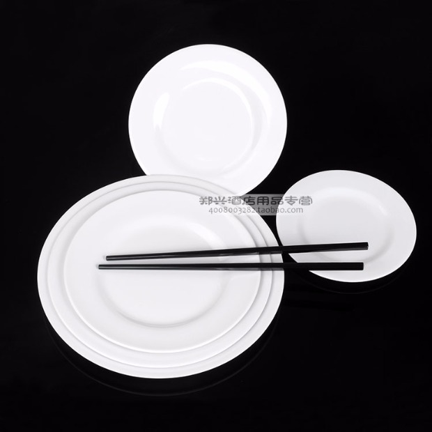 Tấm melamine trắng tấm nhựa tấm tròn xương đĩa đĩa đĩa món ăn đĩa đĩa đĩa melamine bộ đồ ăn khay đựng đồ ăn