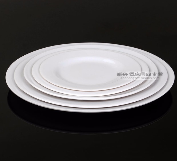 Tấm melamine trắng tấm nhựa tấm tròn xương đĩa đĩa đĩa món ăn đĩa đĩa đĩa melamine bộ đồ ăn khay đựng đồ ăn