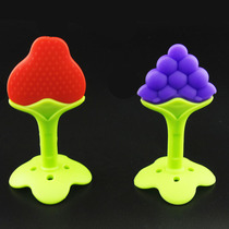 Baby teether Super soft silicone molar stick can cook banana fruit teether bite bite music baby toy 3-12 months