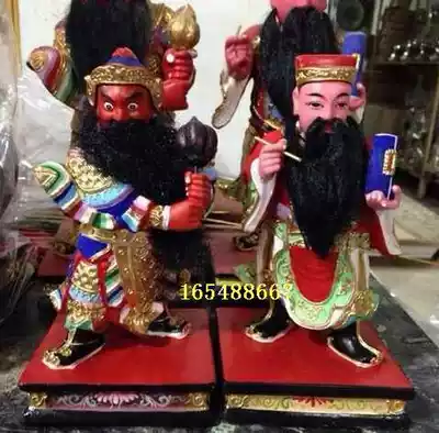 Woodcarving ornaments, civil and military judges, Buddha statues, custom-made lacquer line carving, camphor wood carving, magistrate 20cm