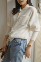 Maze Studios Day Ensemble Wool Cashmere Liveable Collar High Density Thickened Knit Sweater Cardigan