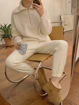 Maze Studios Black White Blue Zipper Imports Wool Large Turnover Thickened Sweater Big Meng Self-Stay