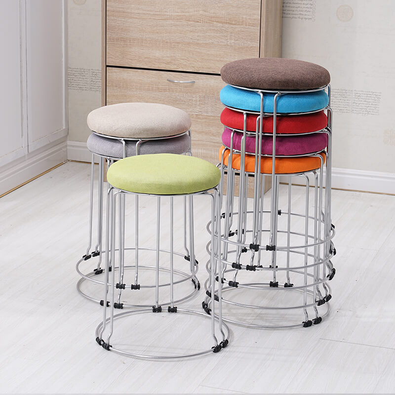 Steel bar stool home economical dining table round stool high square stool fashion simple adult thickened plastic folding special offer