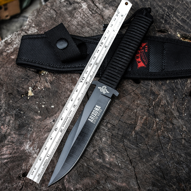 Forging with small knife carry-on knife anti-body cold weapon Military knife Outdoor small knife High hardness straight knife open blade