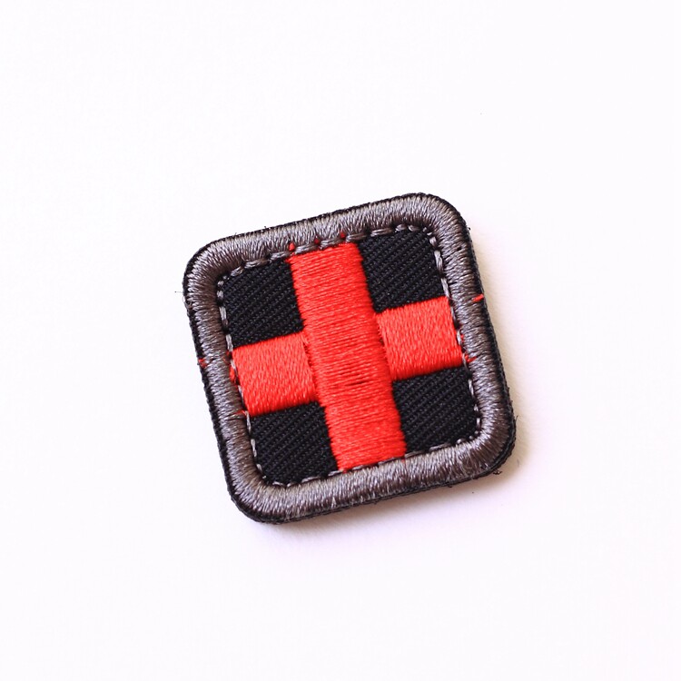 70% discount TSNK mini cross medical stamp embroidered hook and loop stamp