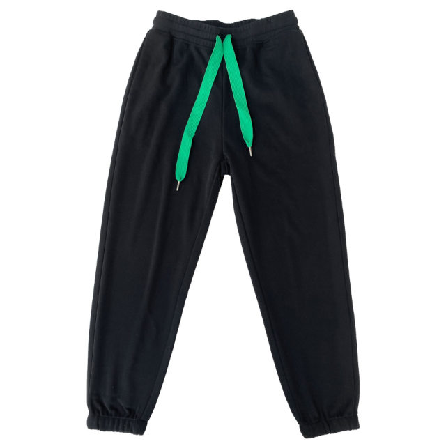 No. 7 Warehouse Yuben spring and summer loose mesh tapered sports casual pants and sweatpants black slimming elastic mid-waist