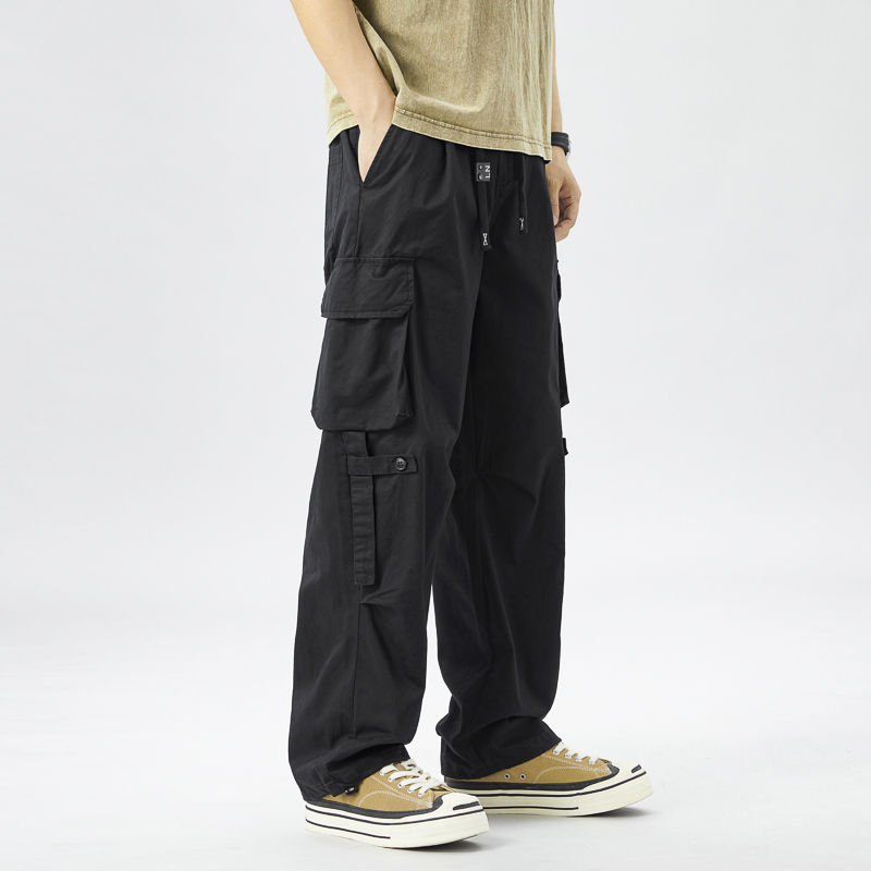 No. 7 Warehouse Yuben Men's Spring/Summer Melard Work Pants Men's Loose Multi-Pocket Wide-Leg Casual Long Pants
