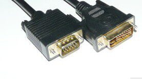 Gold-plated double magnetic ring DVI to vga-line 24 5 male-to-public video signal conversion cable 1 5 meters